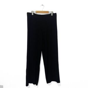 Splendid Black Ribbed Thick High-Rise Wide-Leg Loungewear Sweatpants Size Large
